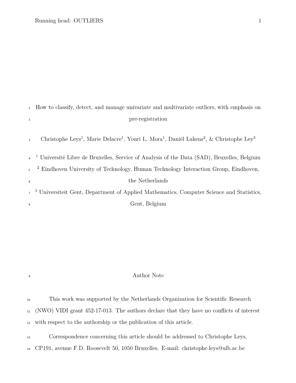 How to Classify, Detect, and Manage Univariate and Multivariate Outliers, with Emphasis On