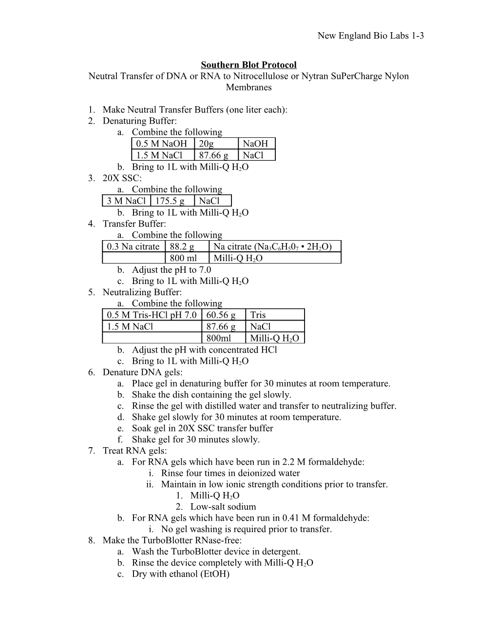 Neutral Transfer of DNA Or RNA to Nitrocellulose