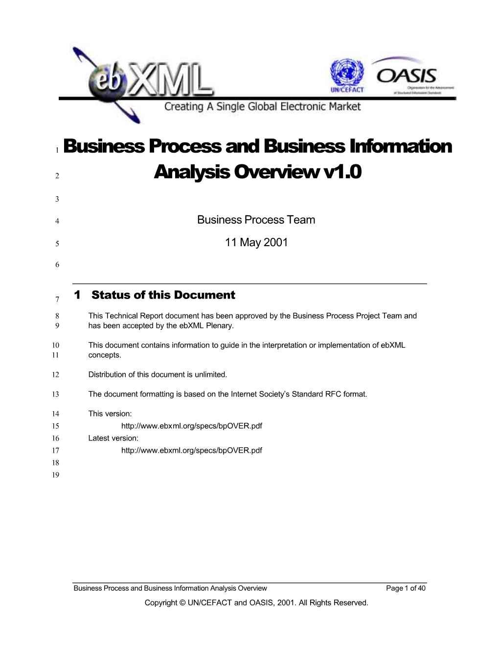 Business Process and Business Information Analysis Overview V1.0