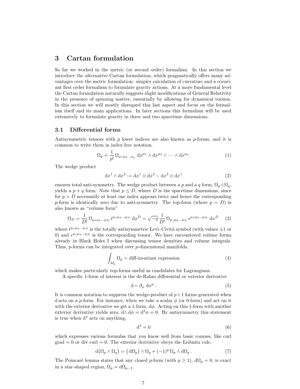 3 Cartan Formulation