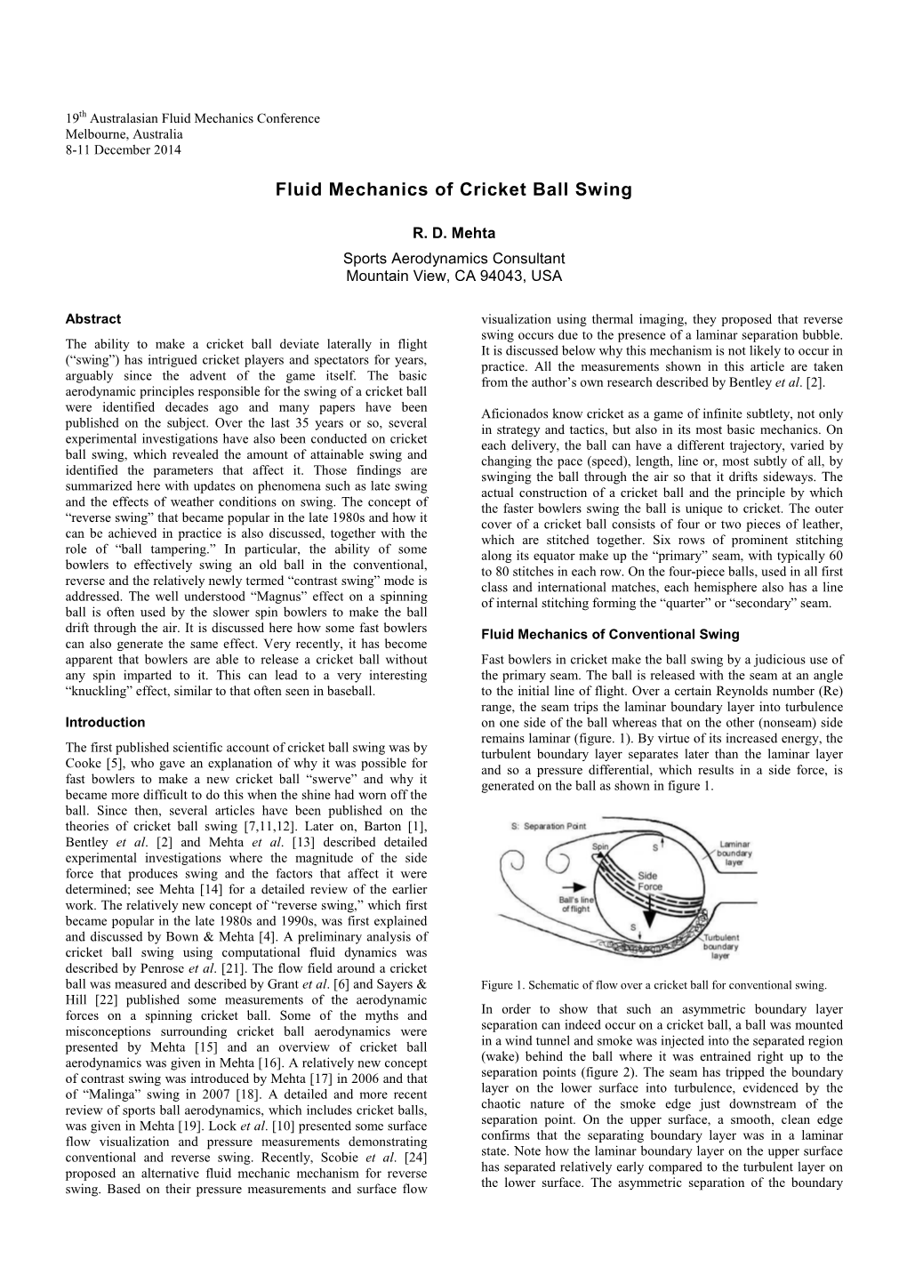 Fluid Mechanics of Cricket Ball Swing