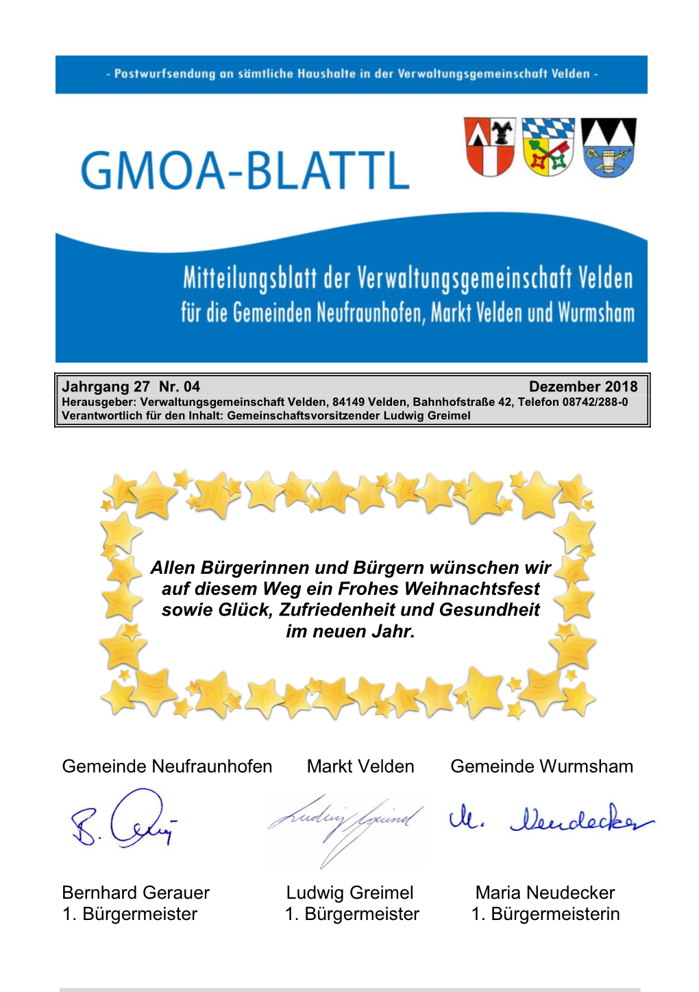 Gmoa-Blattl, Ausgabe 4/2018