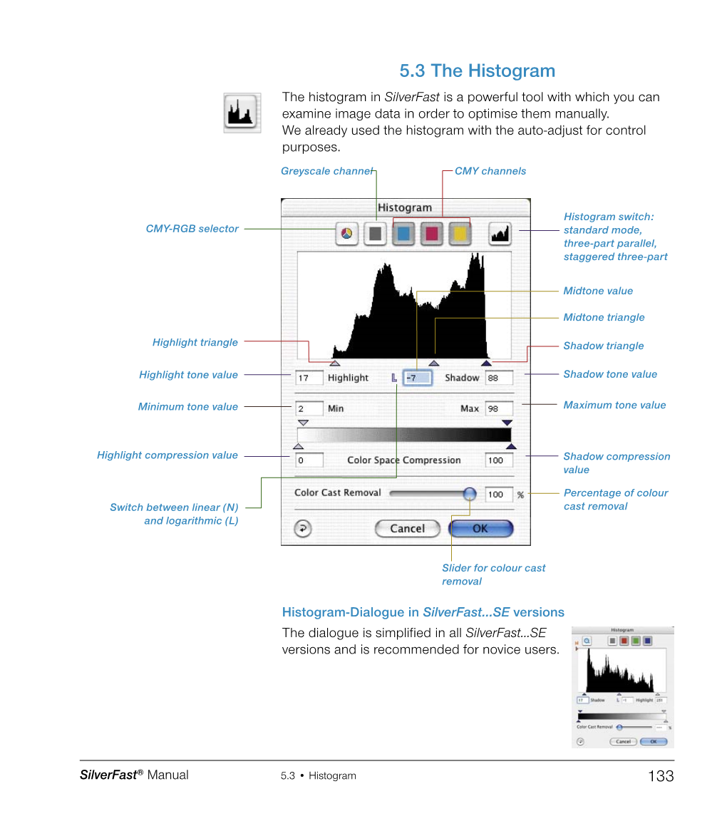 5.3 the Histogram the Histogram in Silverfast Is a Powerful Tool with Which You Can Examine Image Data in Order to Optimise Them Manually