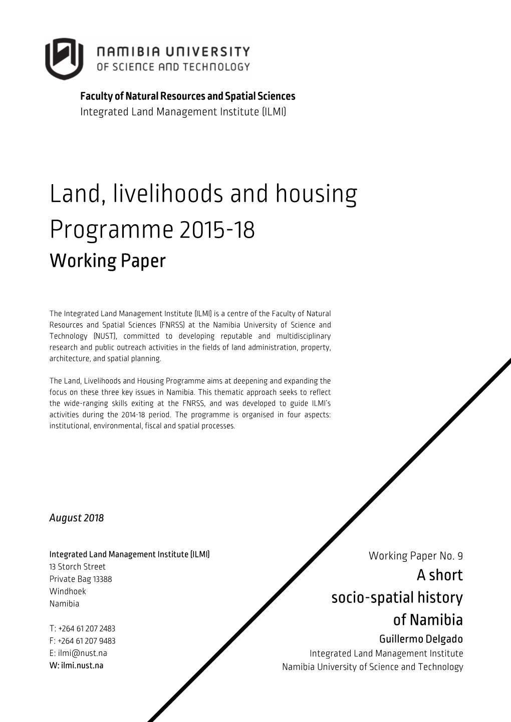 Land, Livelihoods and Housing Programme 2015-18 Working Paper