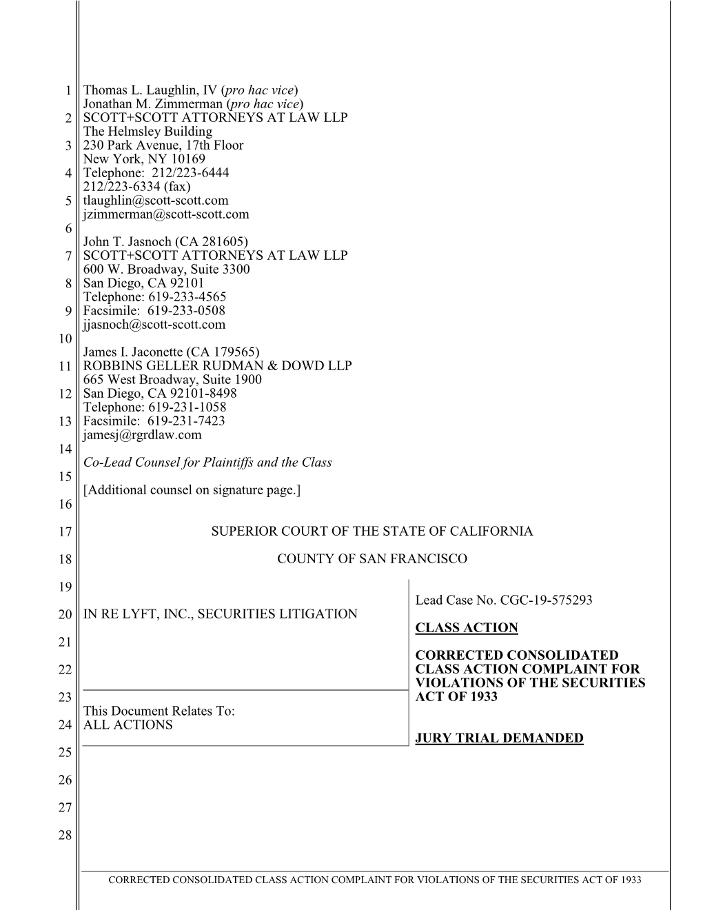 Consolidated Class Action Complaint