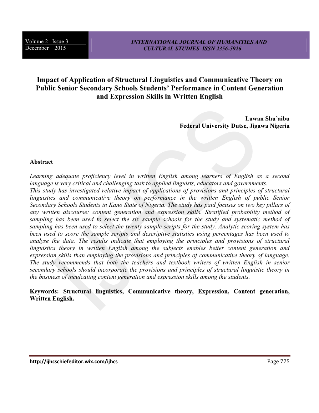 Impact of Application of Structural Linguistics and Communicative