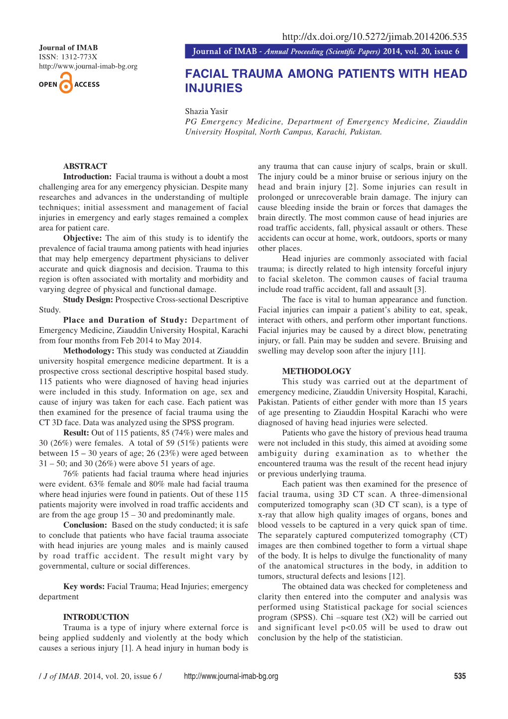 Facial Trauma Among Patients with Head Injuries