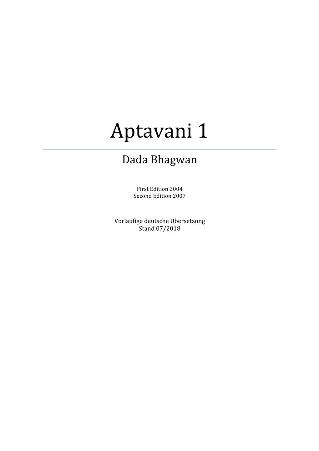 Aptavani 1 Dada Bhagwan