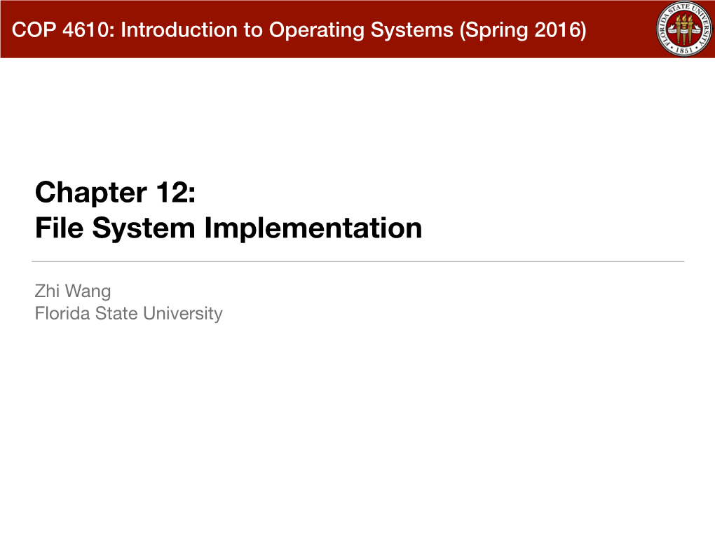 File System Implementation