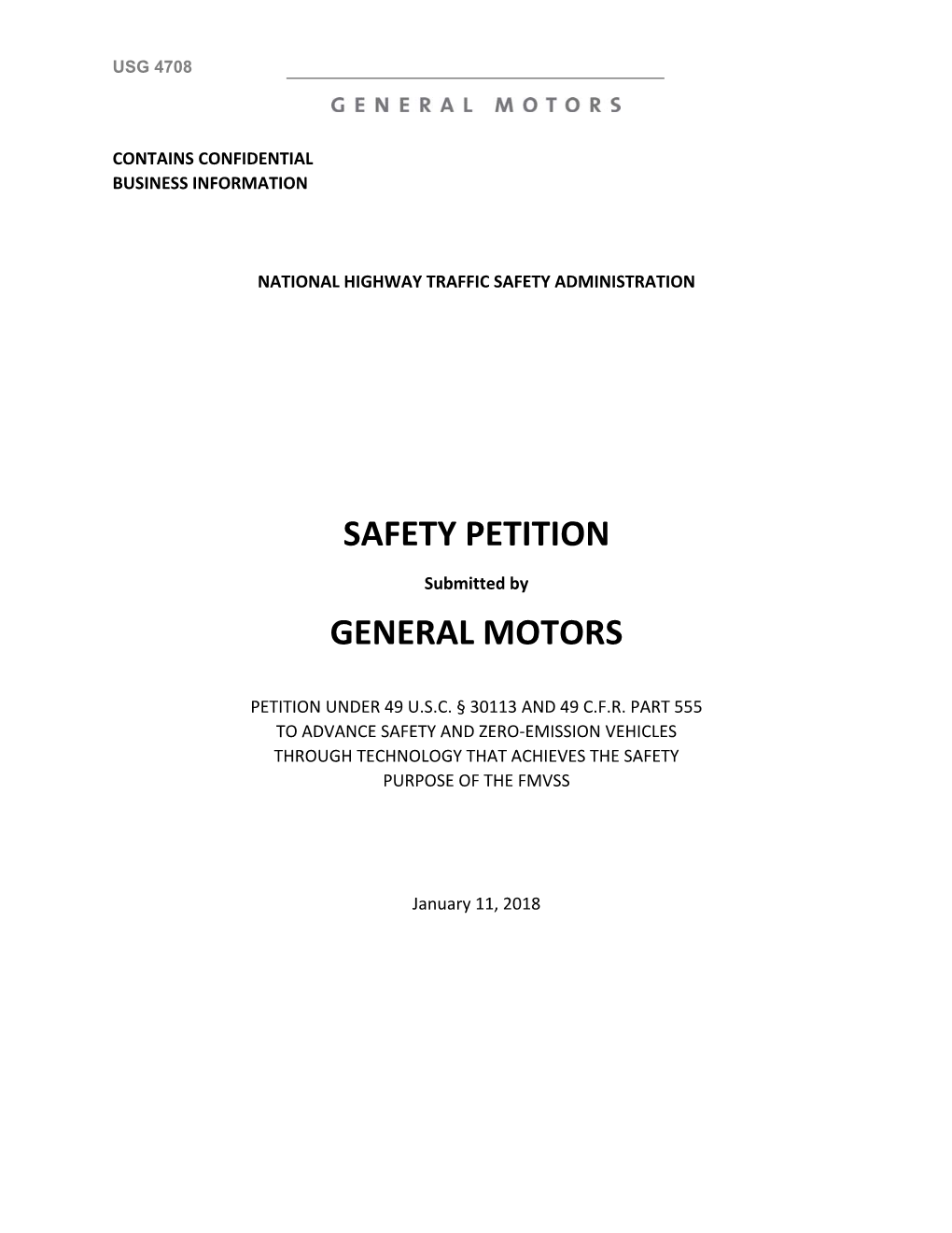Safety Petition General Motors