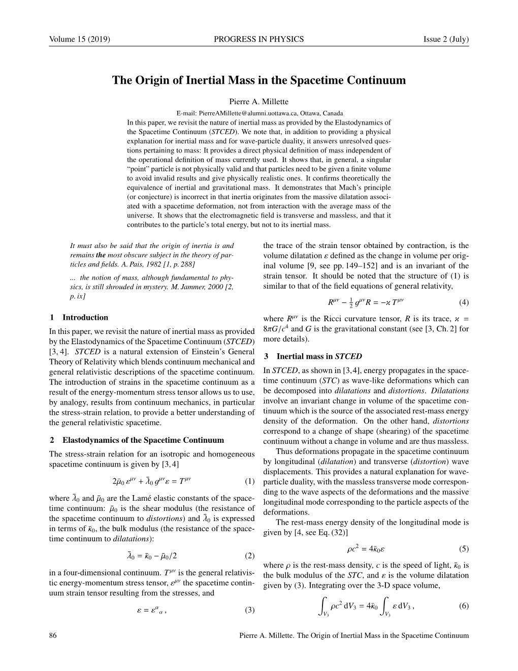 The Origin of Inertial Mass in the Spacetime Continuum