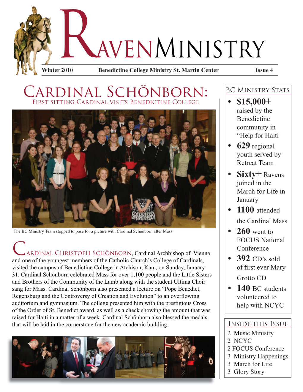 Ravenministry Winter 2010 Benedictine College Ministry St