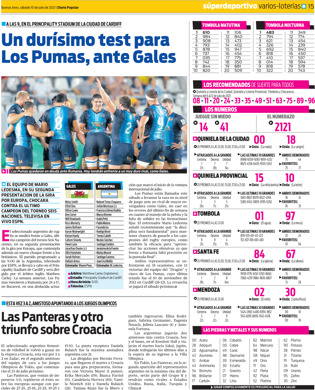 Un Durísimo Test Para Los Pumas, Ante Gales