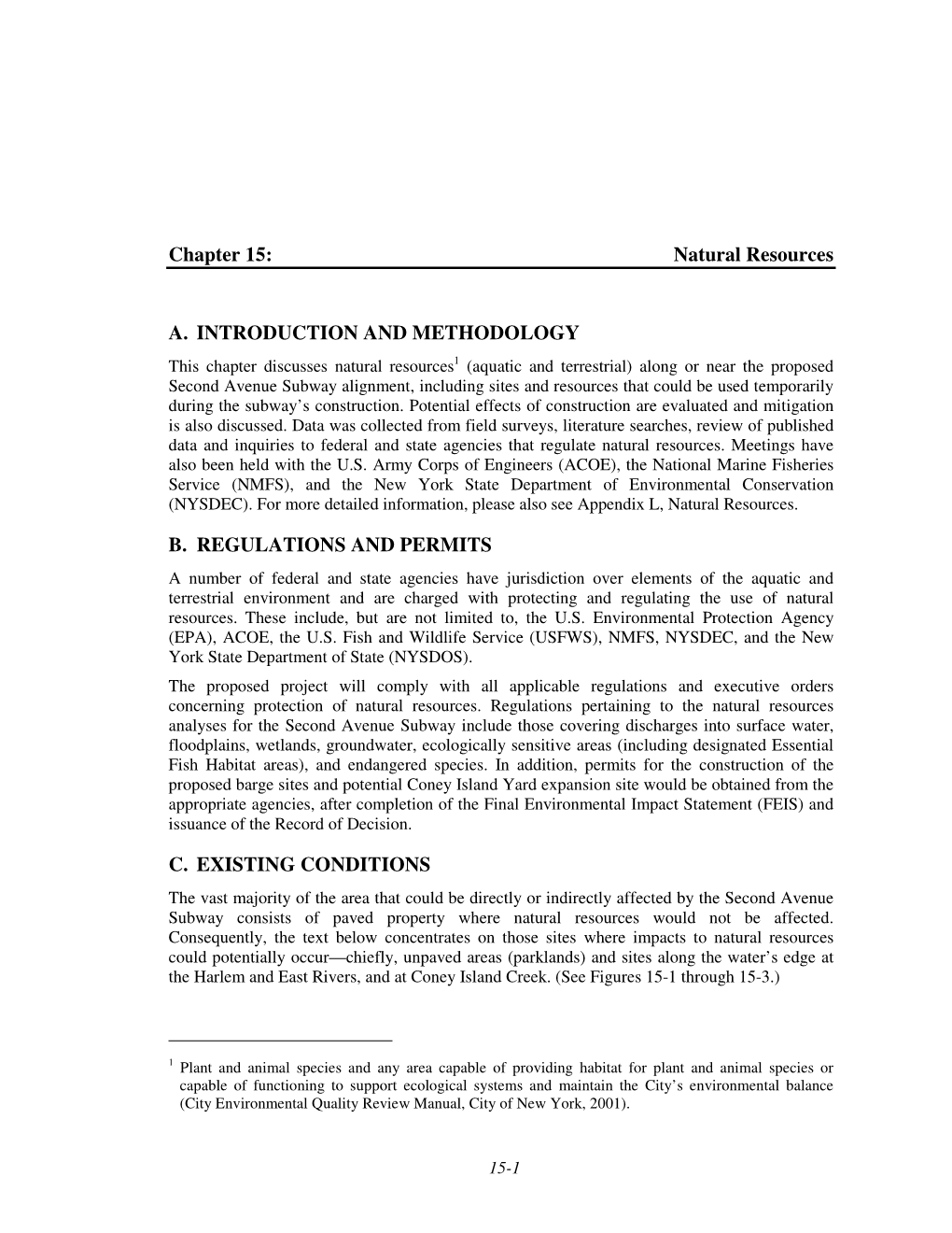 Chapter 15: Natural Resources A. INTRODUCTION AND