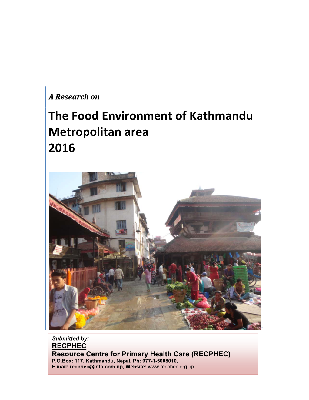 The Food Environment of Kathmandu Metropolitan Area 2016