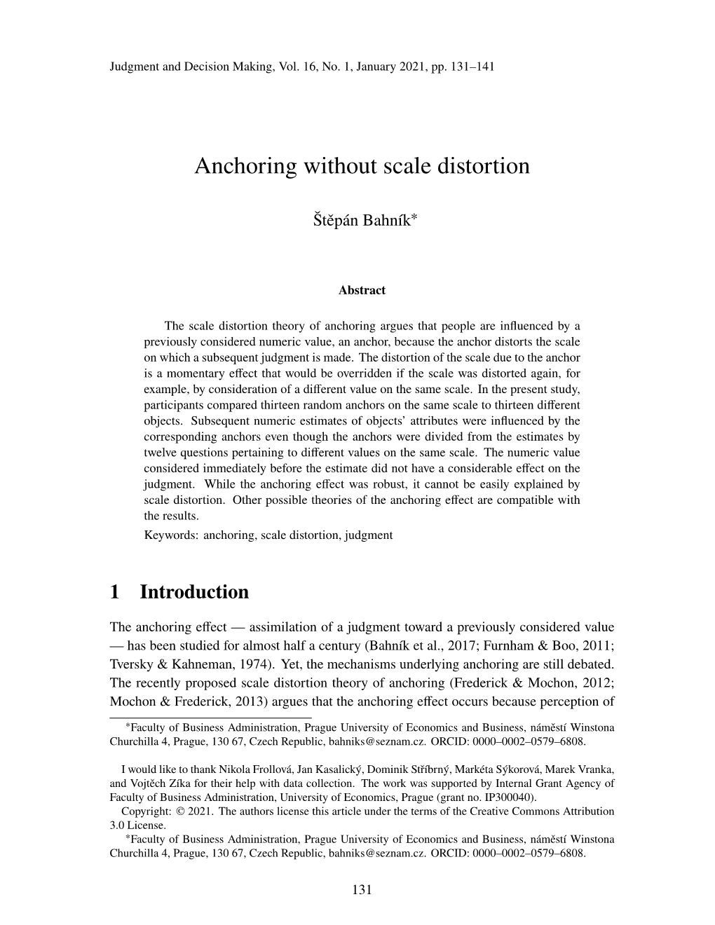 Anchoring Without Scale Distortion