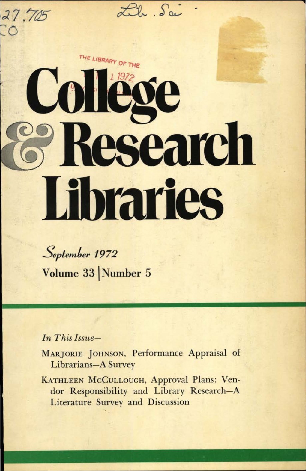 College and Research Libraries