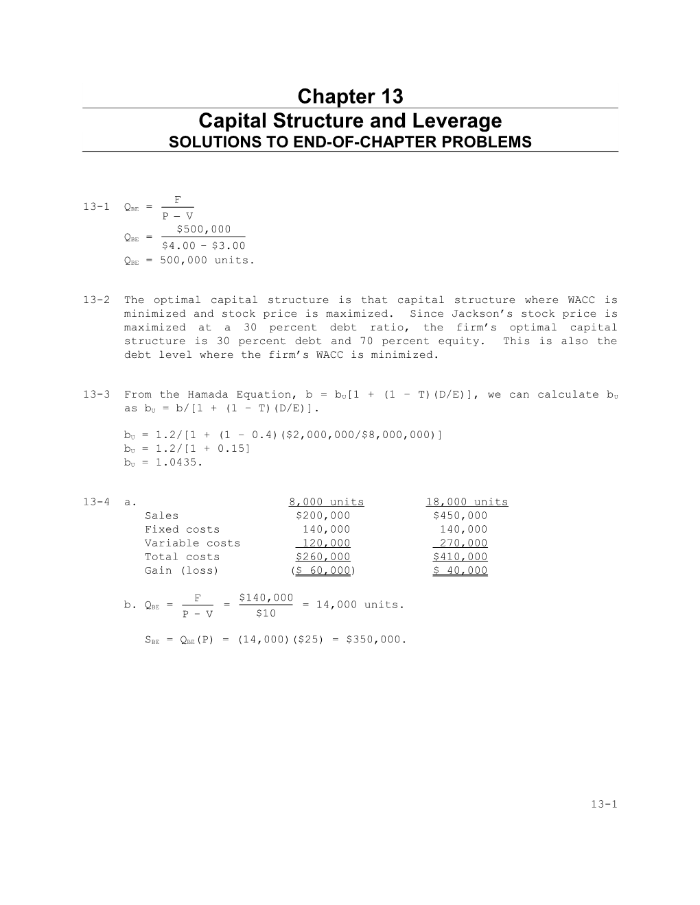 Capital Structure and Leverage s1