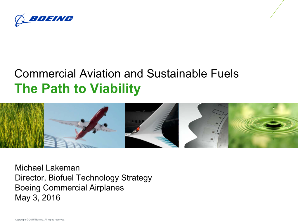 Aviation Biofuel Progress