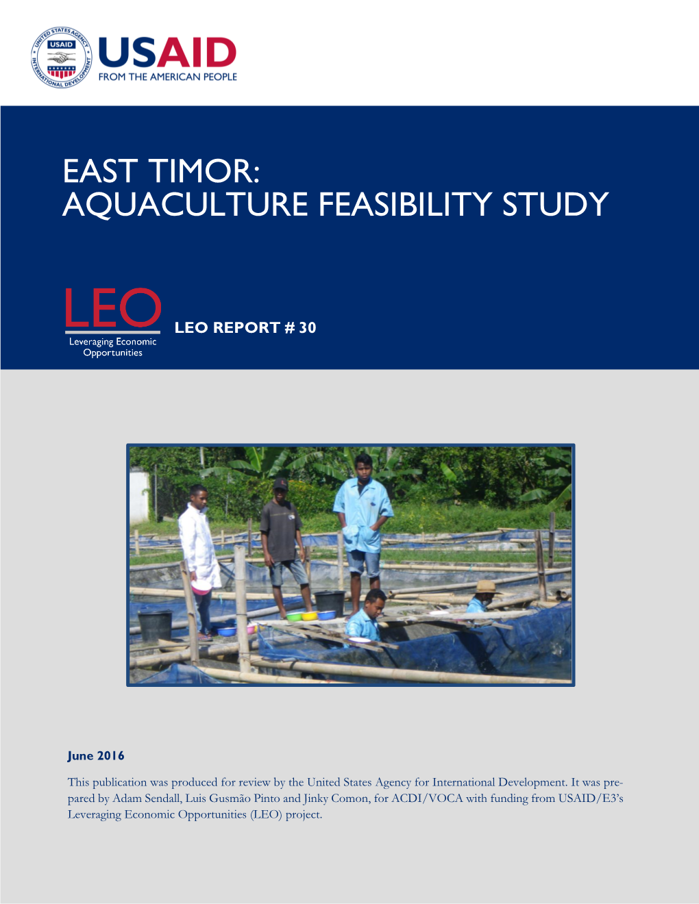 East Timor Aquaculture Feasibility Study