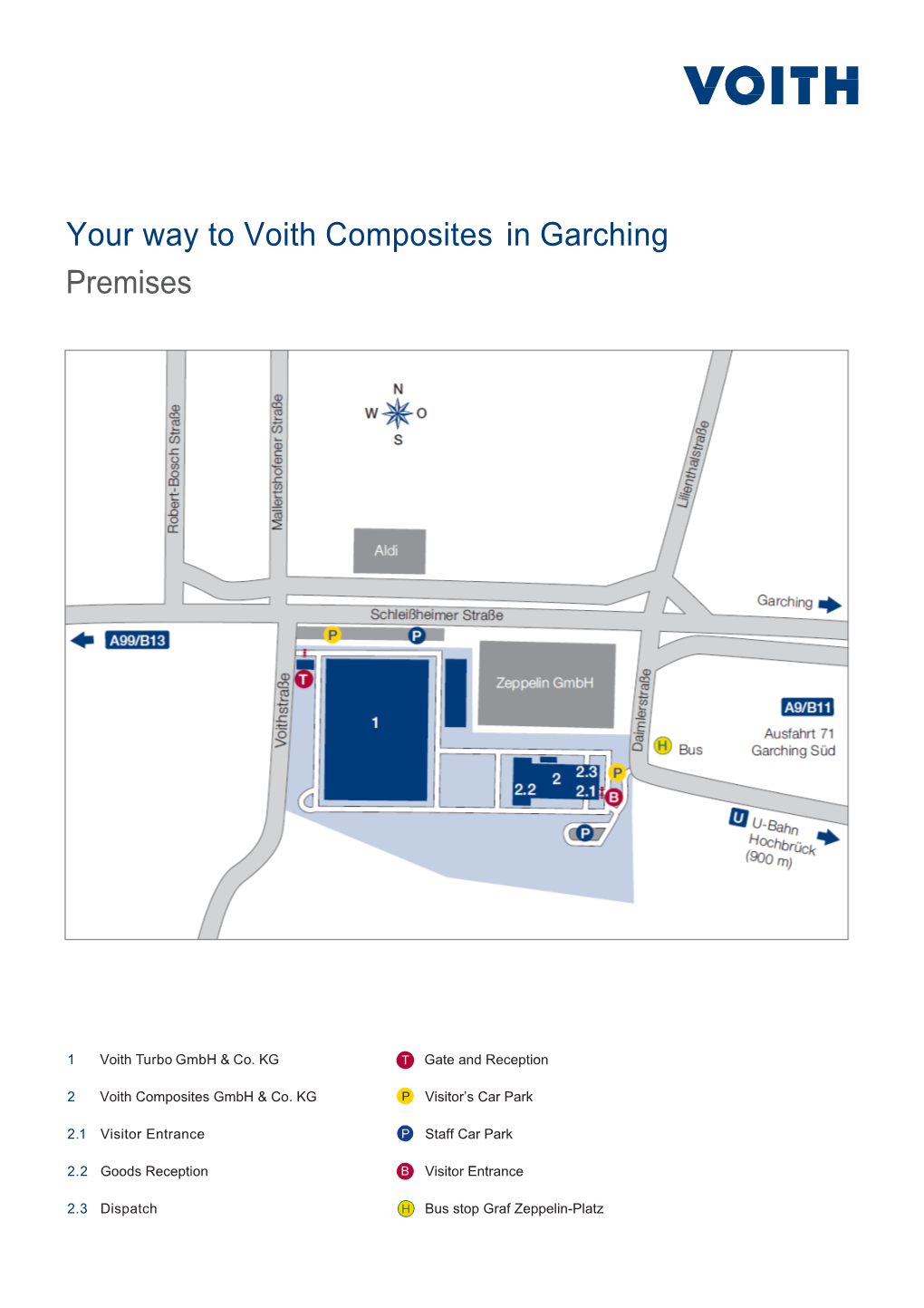 Your Way to Voith Composites in Garching Premises