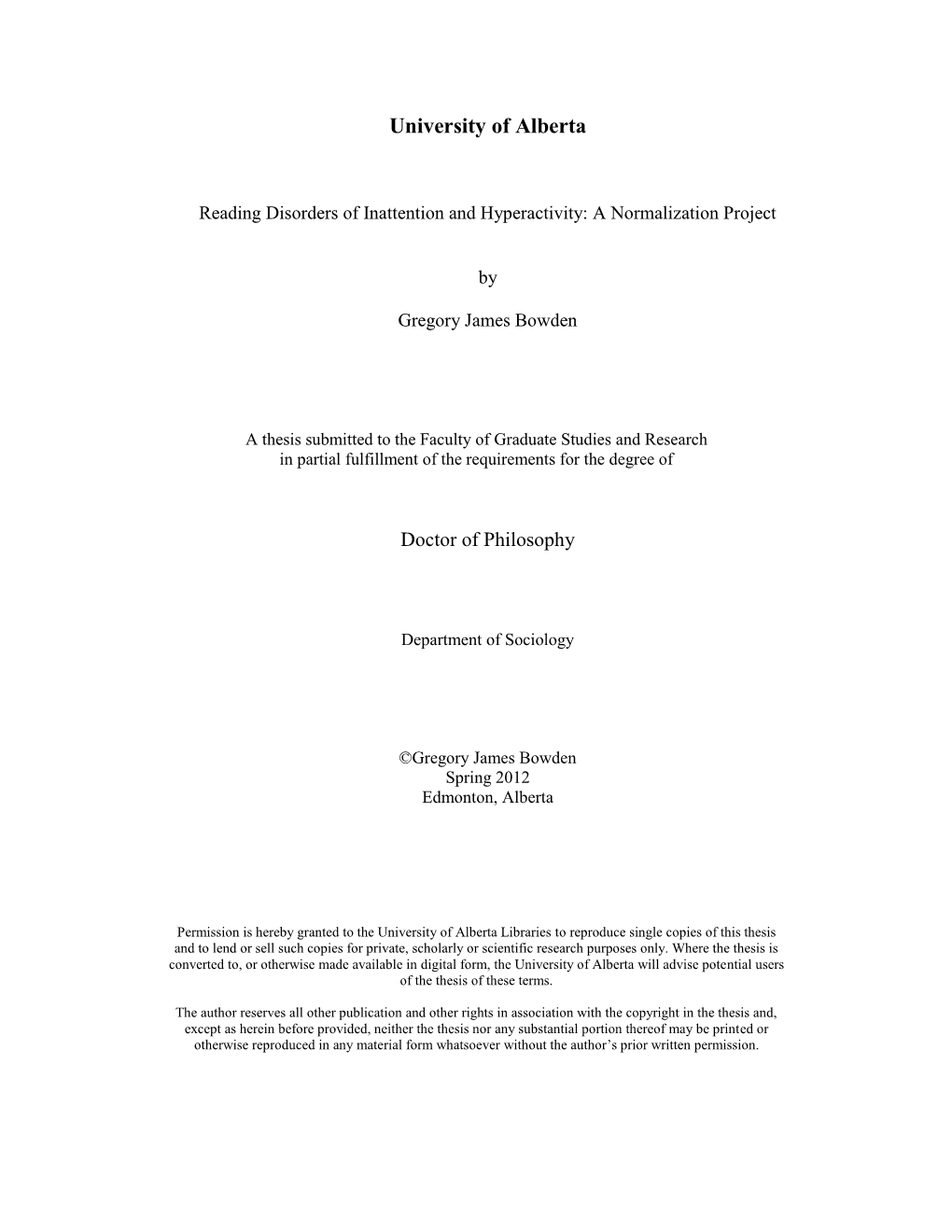 Reading Disorders of Inattention and Hyperactivity: a Normalization Project