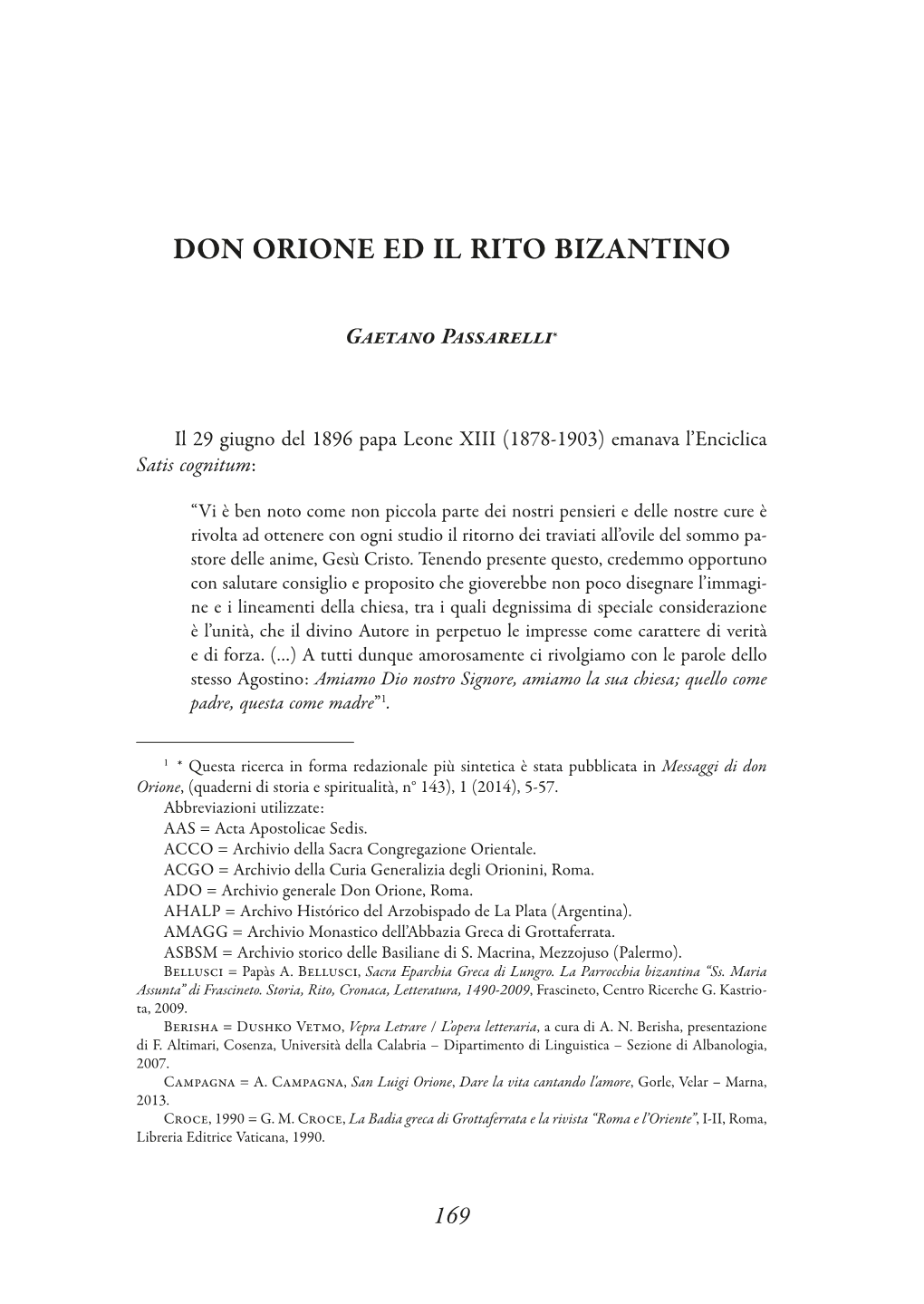 Don Orione Ed Il Rito Bizantino