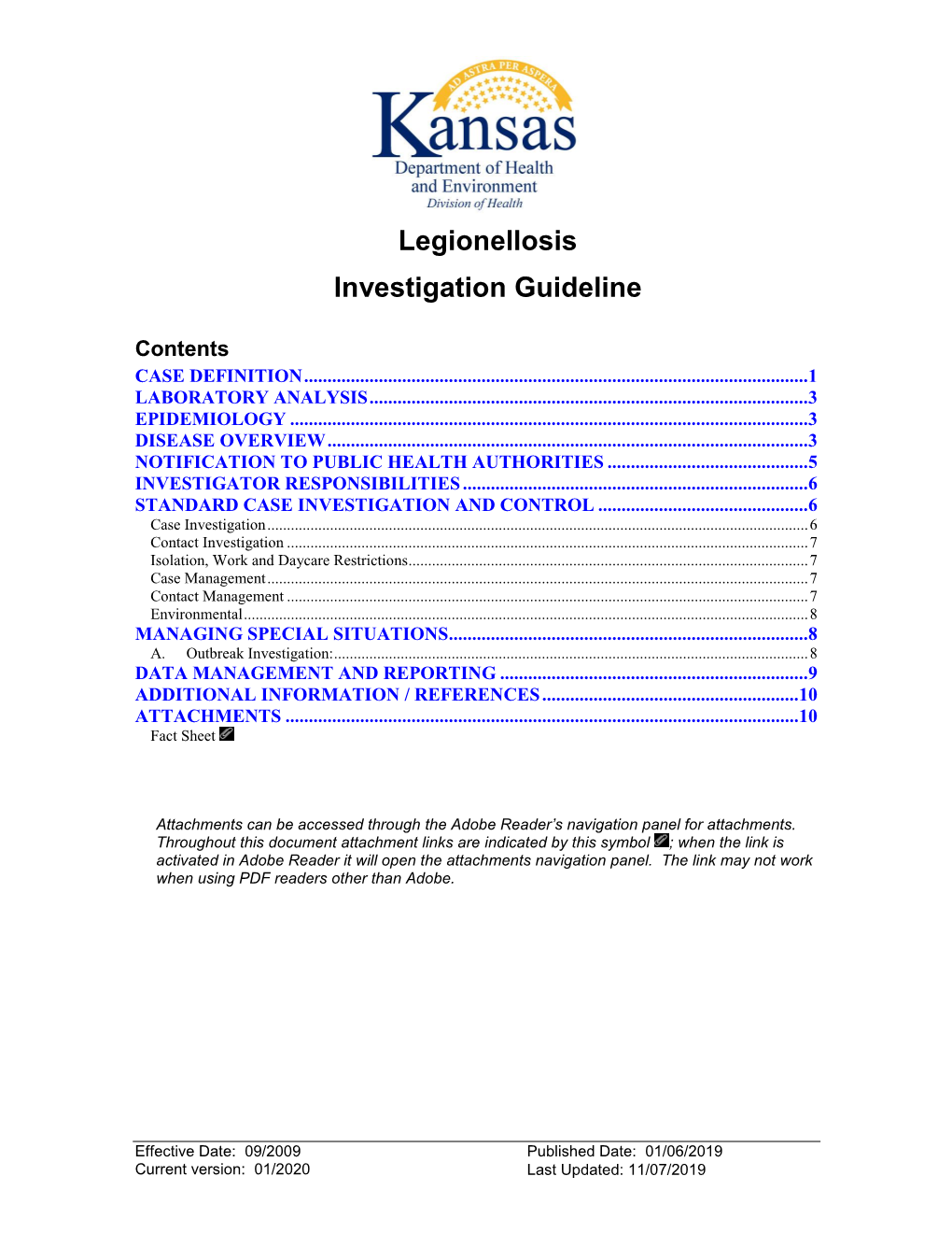 Legionellosis Investigation Guideline