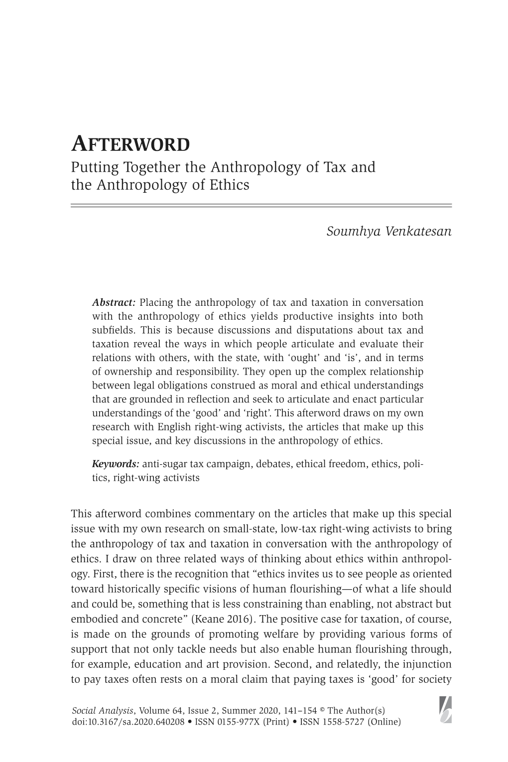 Afterword Putting Together the Anthropology of Tax and the Anthropology of Ethics