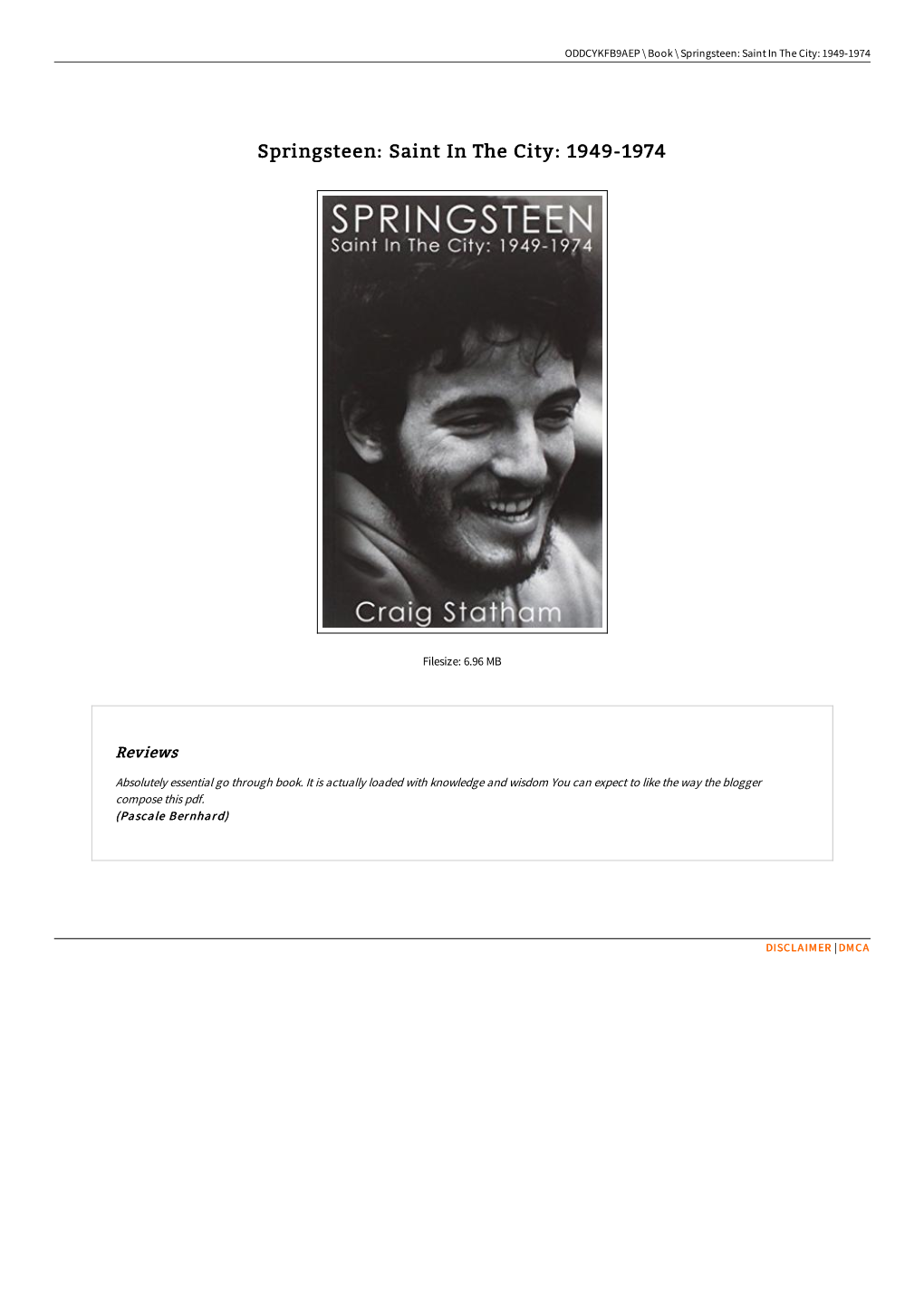 Download Book / Springsteen: Saint in the City: 1949-1974