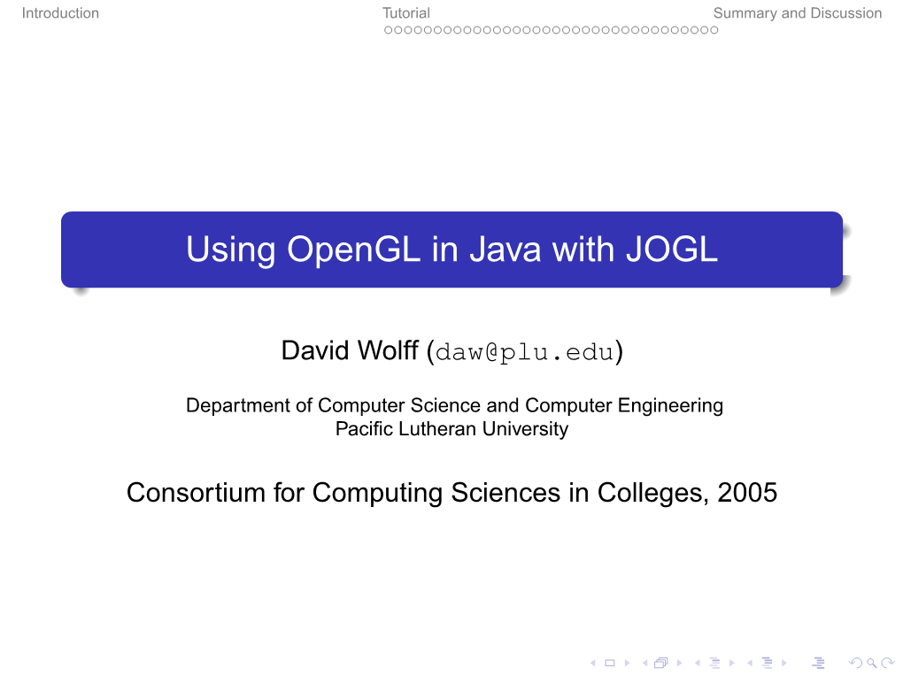 Using Opengl in Java with JOGL