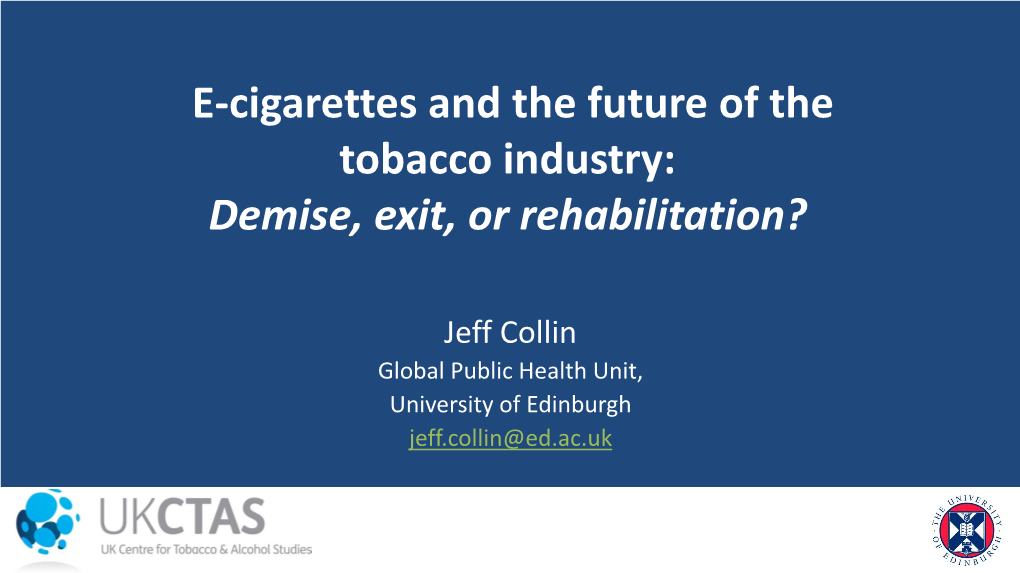 Tobacco Control, Global Health and Development: Promoting Policy Coherence, Limiting Tensions