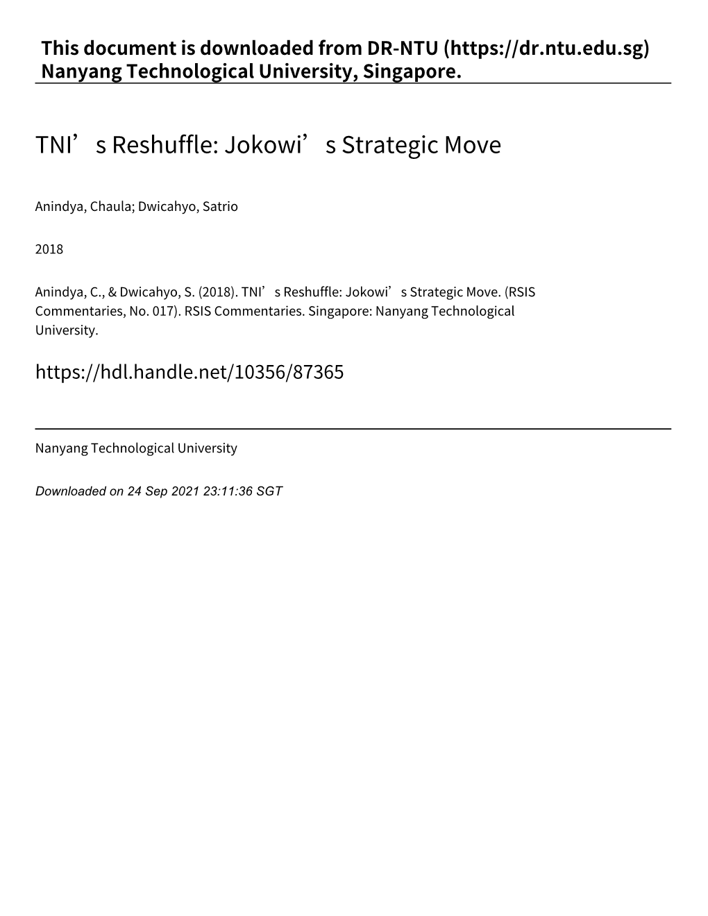 TNI's Reshuffle: Jokowi's Strategic Move