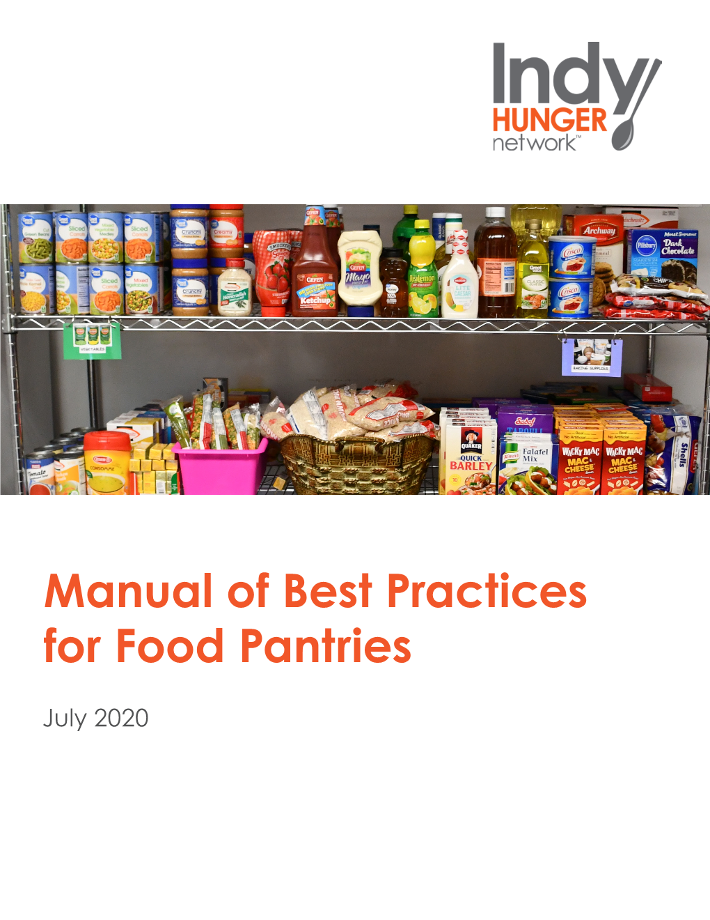 Manual of Best Practices for Food Pantries