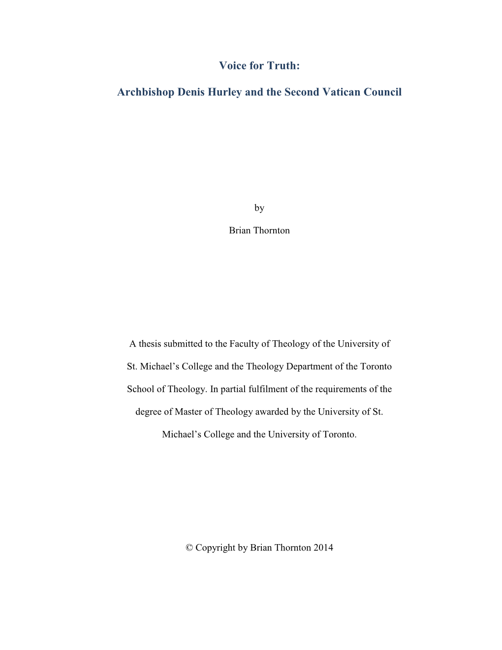 Archbishop Denis Hurley and the Second Vatican Council