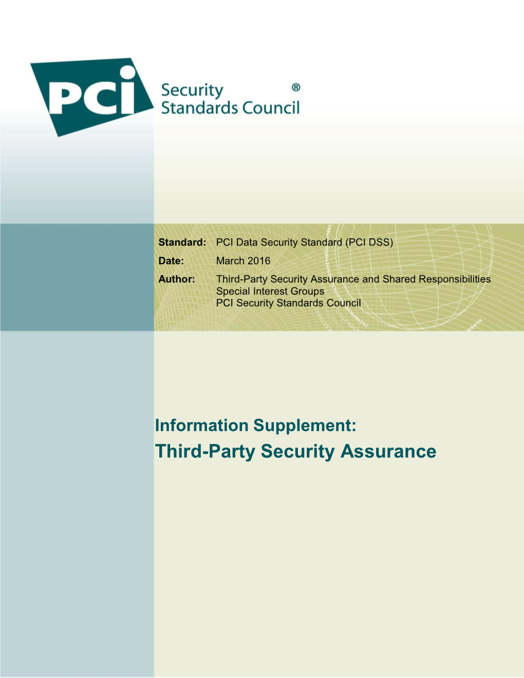 Information Supplement: Third-Party Security Assurance
