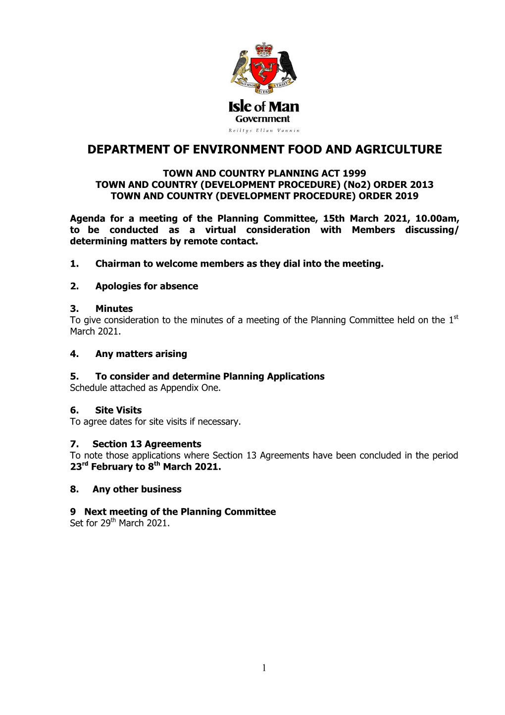 Planning Committee Agenda