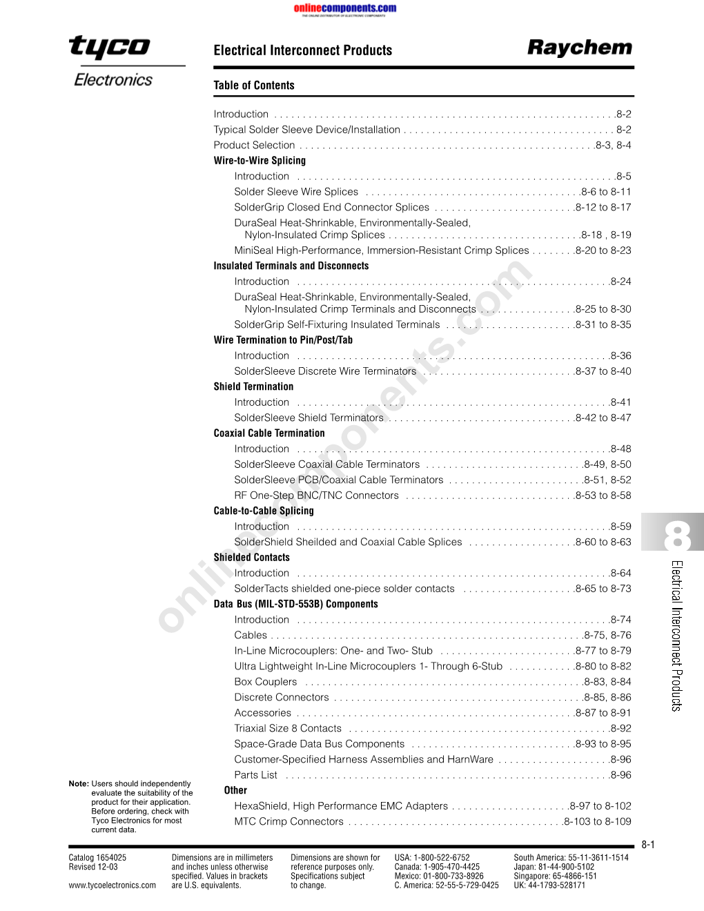 Raychem Wire and Cable, Harnessing and Protection Products