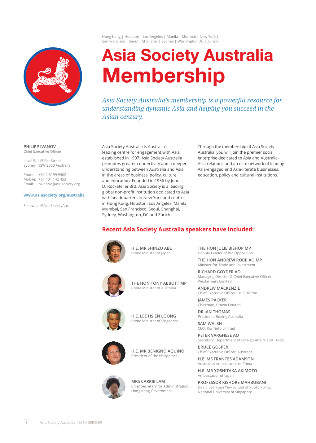 Asia Society Australia Membership