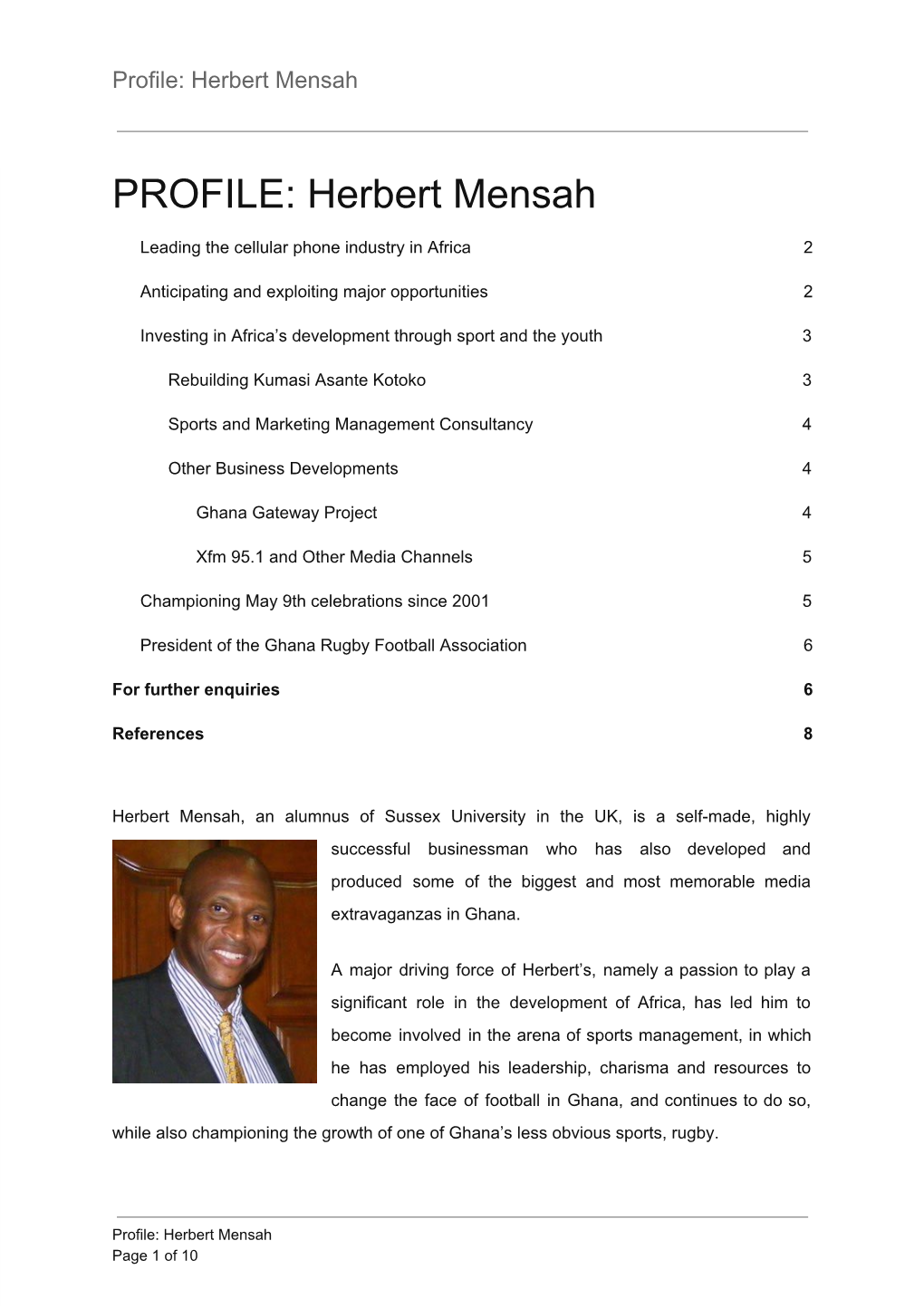 Profile: Herbert Mensah