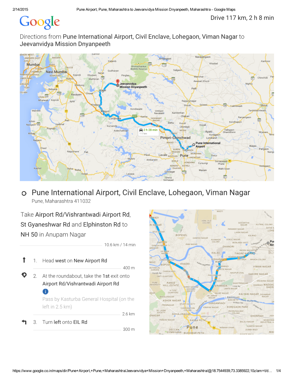 Pune International Airport, Civil Enclave, Lohegaon, Viman Nagar to Jeevanvidya Mission Dnyanpeeth