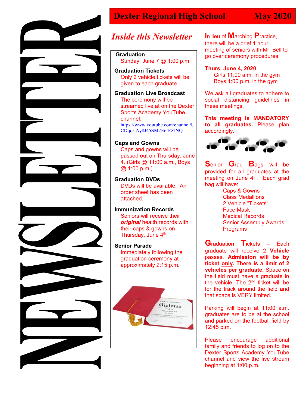 Inside This Newsletter Dexter Regional High School May 2020