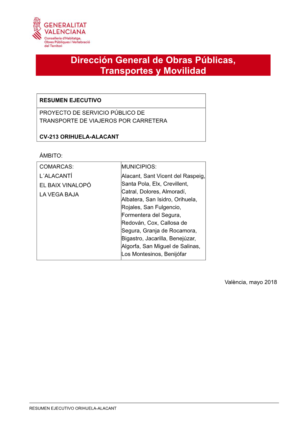 Dirección General De Obras Públicas, Transportes Y Movilidad