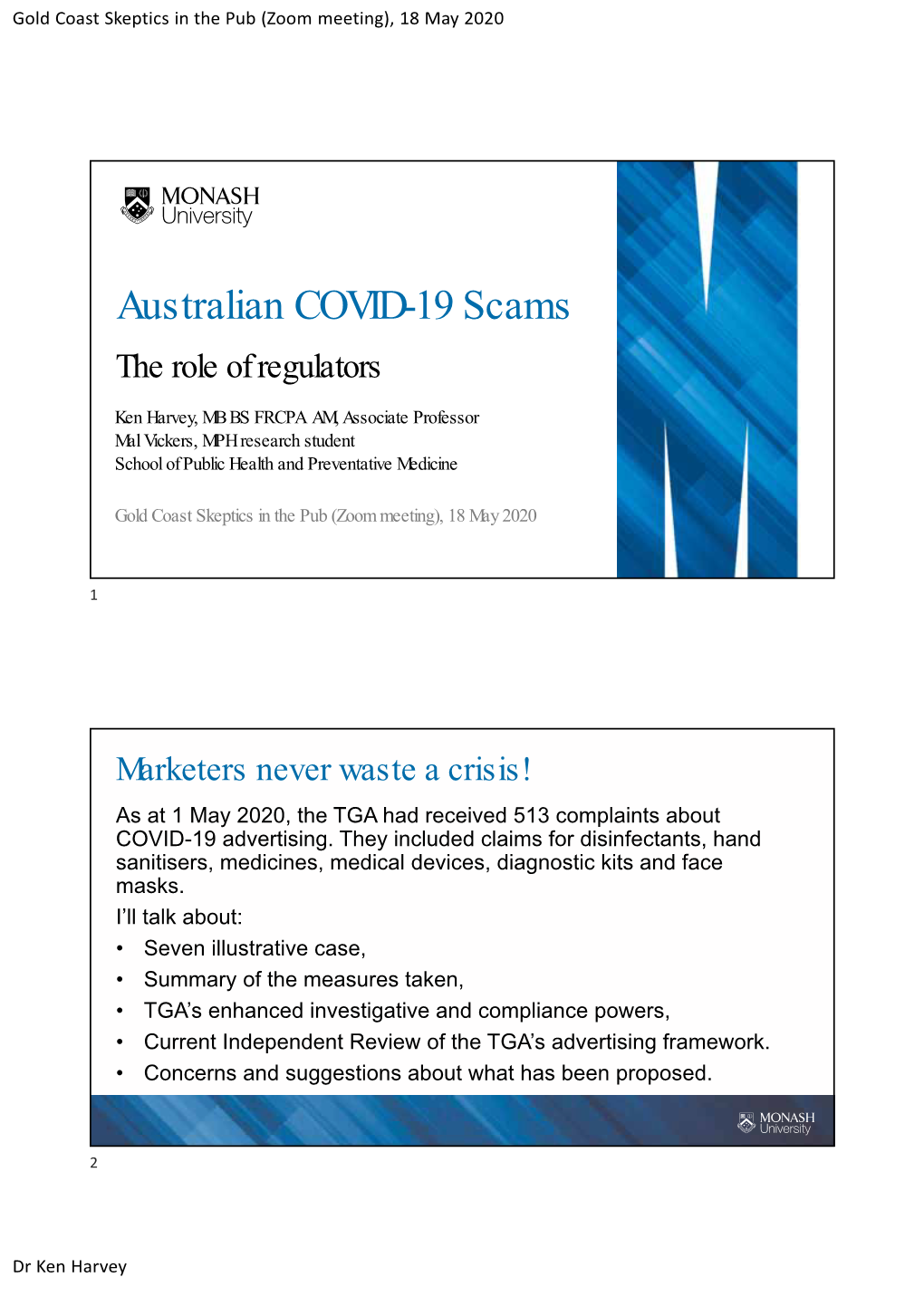 Australian COVID-19 Scams the Role of Regulators