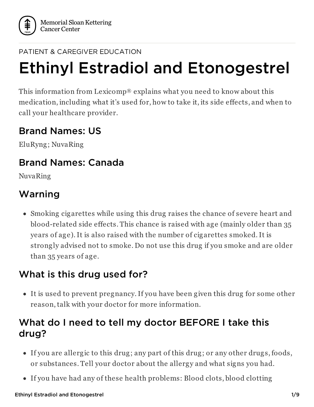 Ethinyl Estradiol and Etonogestrel