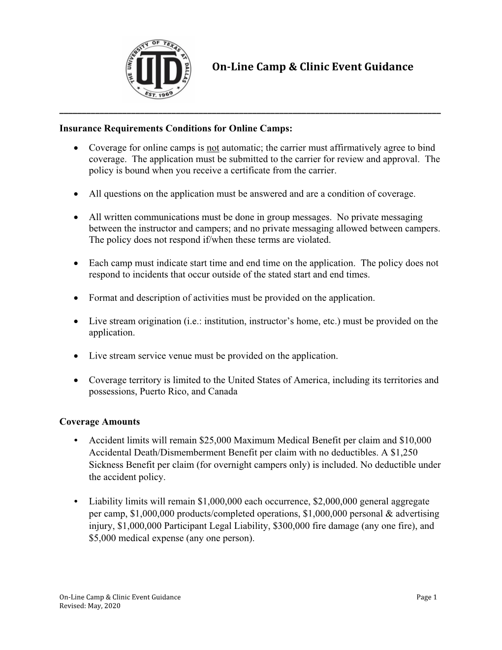 On-Line Event Guidance (PDF)