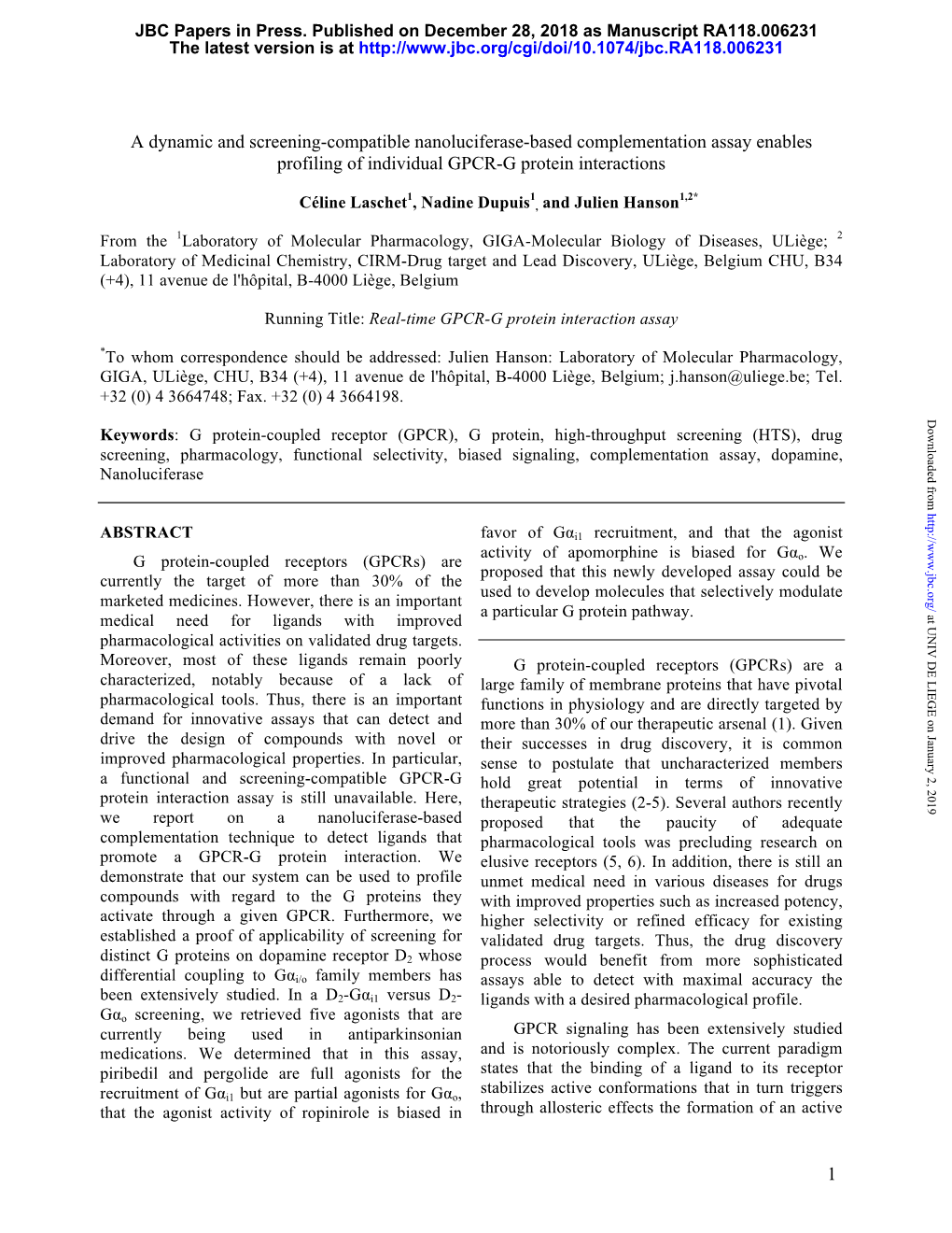 Laschet Et Al Real Time GPCR-G Protein Assay 2018.Pdf