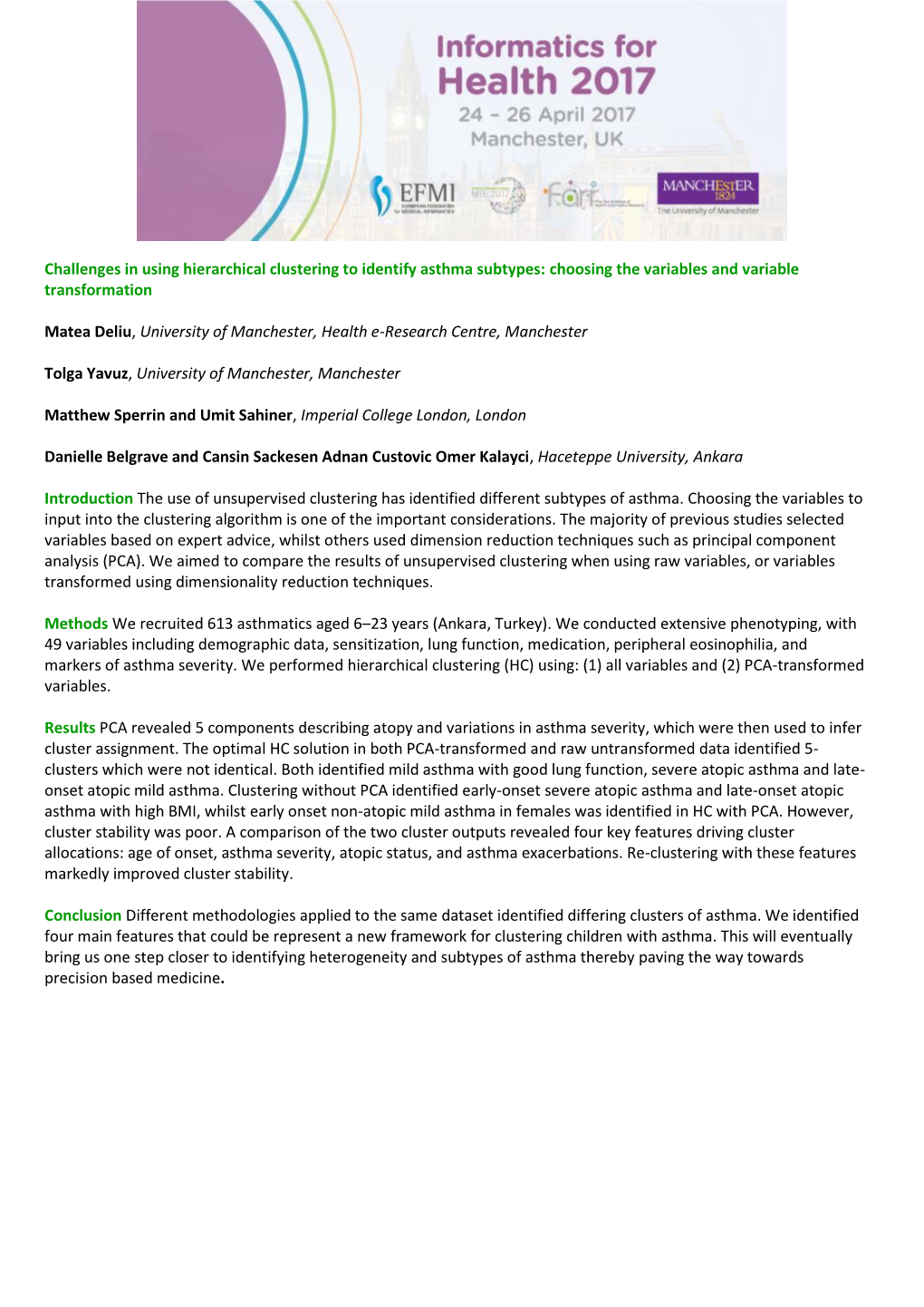 Challenges in Using Hierarchical Clustering to Identify Asthma Subtypes: Choosing the Variables and Variable Transformation Mate