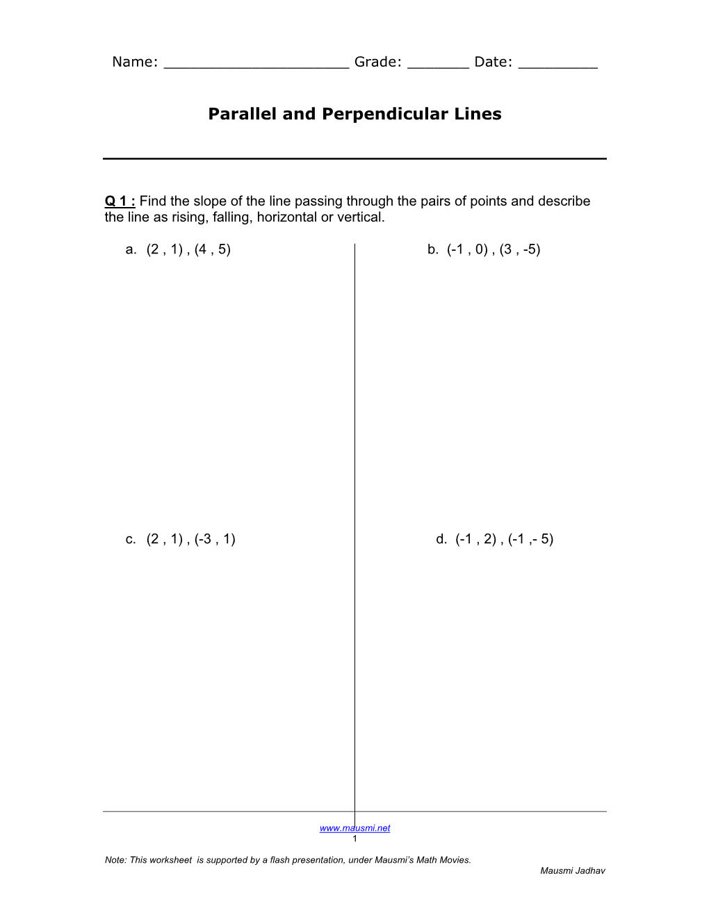 Parallel and Perpendicular Lines