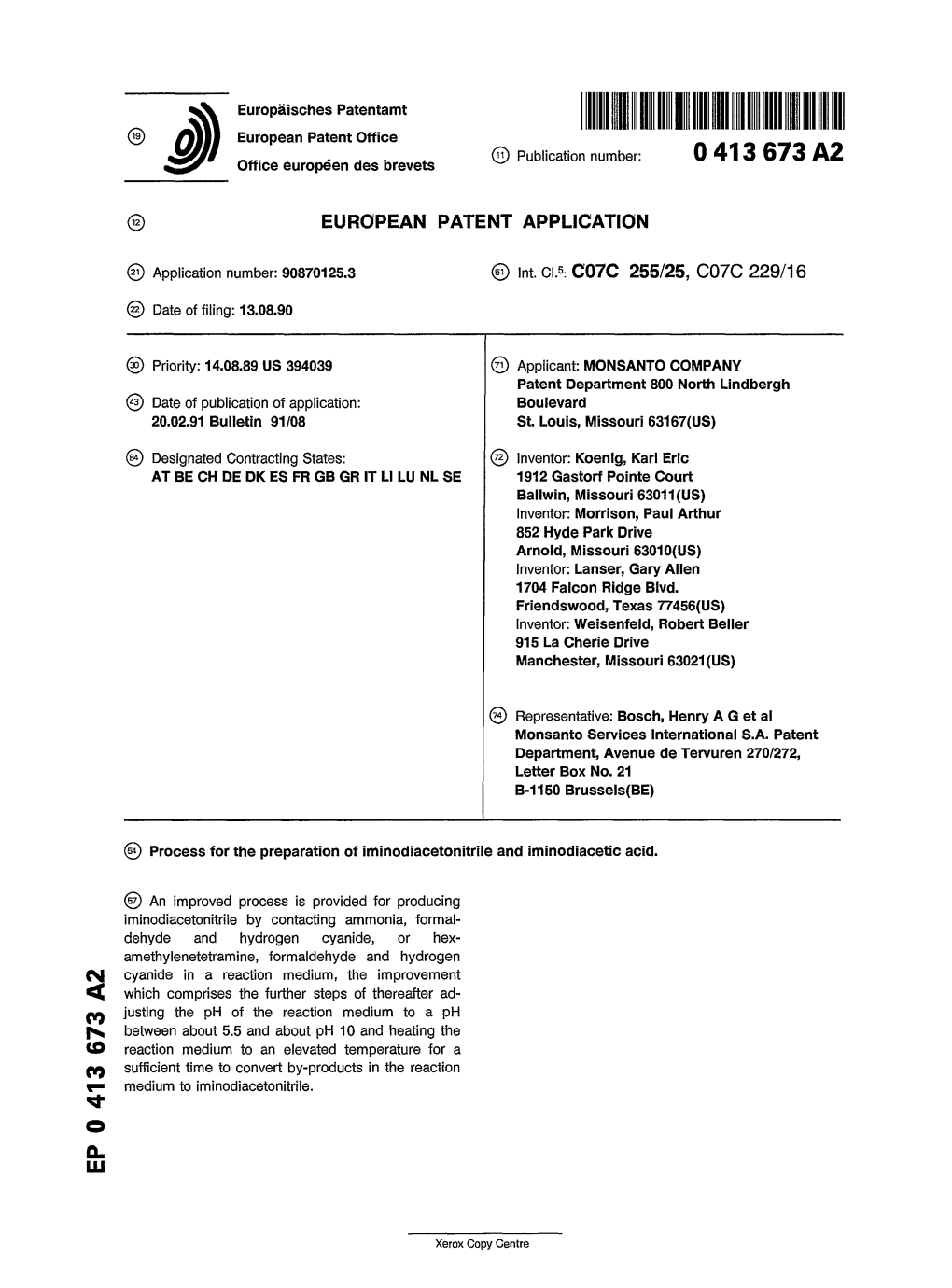 Process for the Preparation of Iminodiacetonitrile and Iminodiacetic Acid